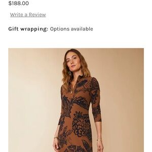 Spartina Nora Half-Zip Midi Dress Botanic
Garden Brown size large